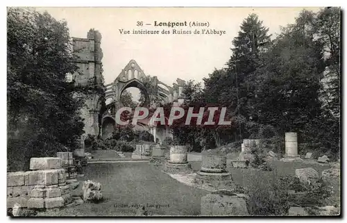 Cartes postales Longpont Vue Interieure des Ruines de l&#39Abbaye