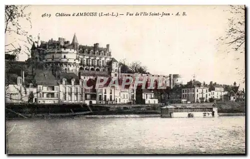 Cartes postales Chateau Amboise vue De l&#39Ile Saint Jean