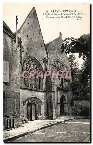 Cartes postales Azay Le Rideau L&#39Eglise Porte d&#39Entree