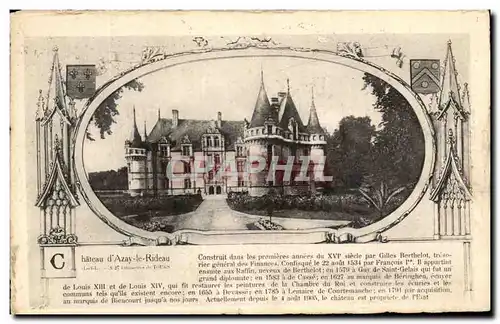 Cartes postales Chateau d&#39Azay Le Rideau Construit dans les premieres