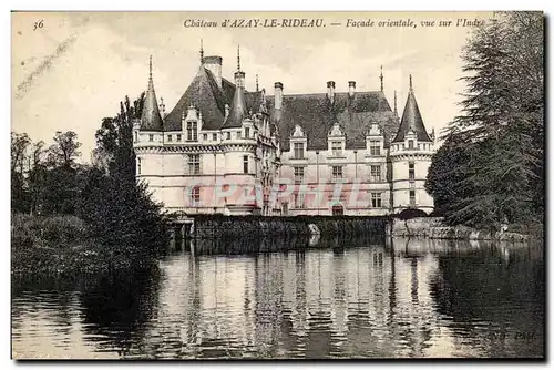 Cartes postales Chateau d&#39Azay Le Rideau Facade Orientale vue sur L&#39Indre