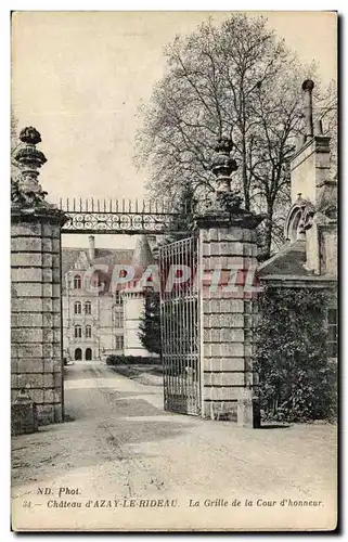 Ansichtskarte AK Azay le Rideau La Grille de la Cour d&#39honneur