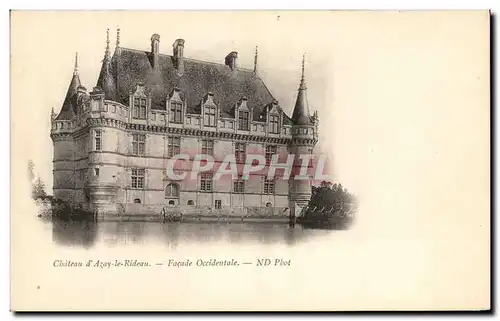 Cartes postales Chateau d&#39Azay le Rideau Facade Occidentale