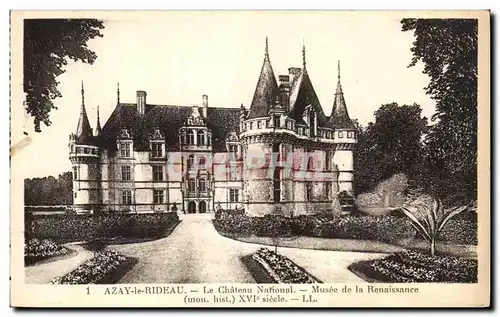 Cartes postales Azay le Rideau Le Chateau National Musee de la Renaissance