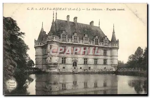 Cartes postales Azay le Rideau Le Chateau Facade Ouest