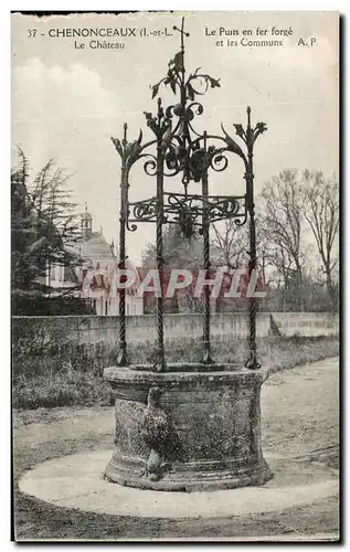 Ansichtskarte AK Chenonceaux Le Chateau Le Puits en fer forge et les Commnuts