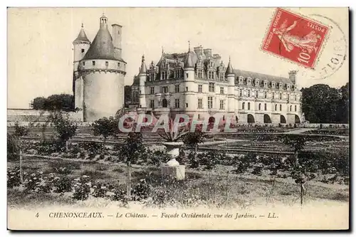 Ansichtskarte AK Chenonceaux Le Chateau Facade Occidentale vue des Jardins