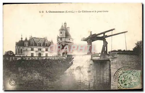 Ansichtskarte AK Chenonceaux La Chateau et le Pont Levis