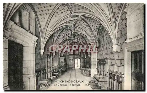 Cartes postales Chenonceaux La Chateau Vestibule