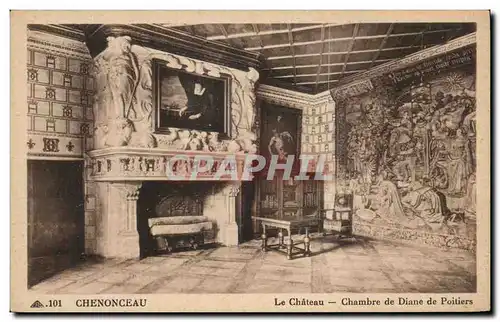 Ansichtskarte AK Chenonceau Le chateau Chambre de Diane de Poitiers