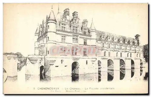 Cartes postales Chenonceaux Le Chateau La Facade occidentate