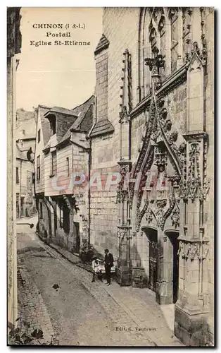 Ansichtskarte AK Chinon Portail Eglise St Etienne