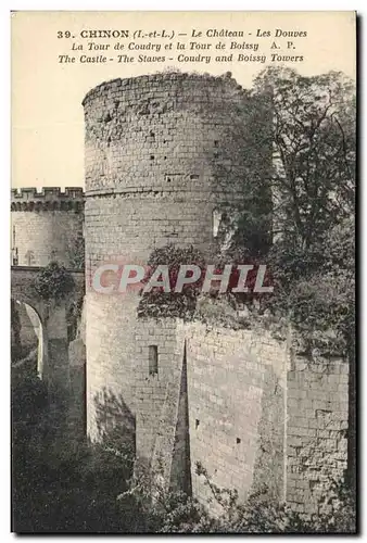 Ansichtskarte AK Chinon Le Chateau Les Douves La Tour de Coudry et la Tour de Boissy