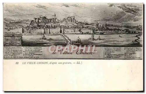 Cartes postales Le Vieux Chinon d&#39apres une gravure