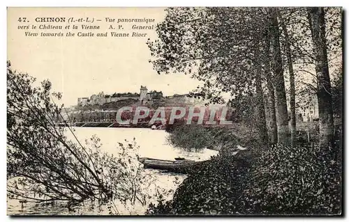 Ansichtskarte AK Chinon Vue Panoramique Vers Le Chateau et la Vienne Generale View Towards the castle and Vienne