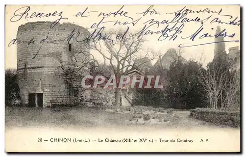 Ansichtskarte AK Chinon Le Chateau Tour du Coudray