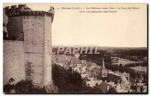 Ansichtskarte AK Chinon Le Chateau La Tour de Boissy et la Vue Generale