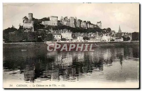 Ansichtskarte AK Chinon Le Chateau Vu De L&#39Ile