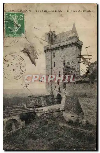 Cartes postales Chinon Tour de l'Horloge Entree du Chateau