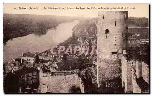 Ansichtskarte AK Chinon Le Chateau La Tour du Moulin le Mur Romain