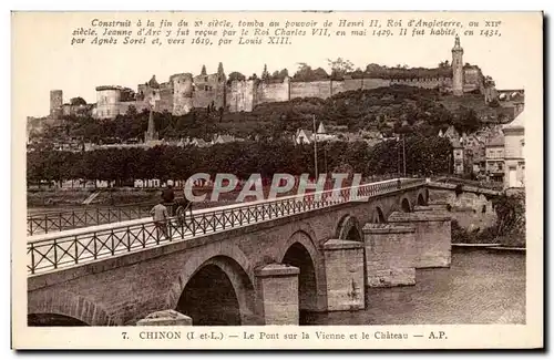 Cartes postales Chinon Le Pont Sur la Vienne et le Chateau