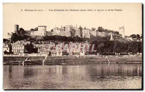 Ansichtskarte AK Chinon Vue Generale du Chateau et la Vienne