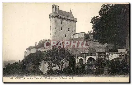 Cartes postales Chinon La Tour de l&#34Horloge Le pont