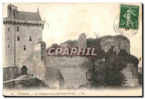 Cartes postales Chinon Le Chateau vu Du Clos Saint Georges