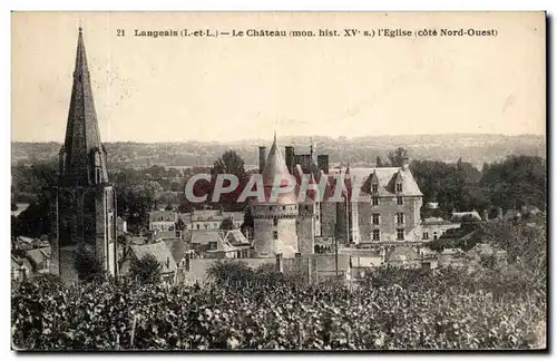 Cartes postales Langeais Le Chateau L&#39Eglise