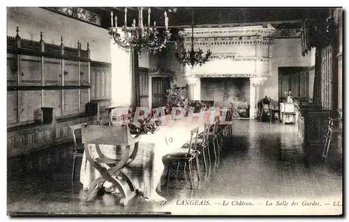 Cartes postales Langeais Le Chateau La Salle des Gardes