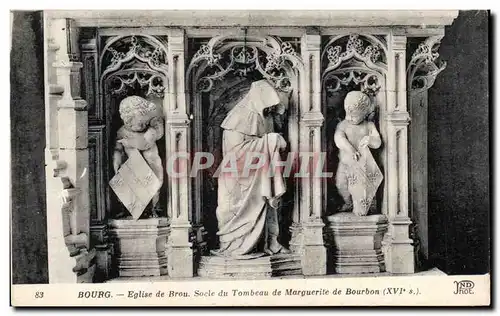 Cartes postales Bourg Eglise de Brou Socle du Tombeau de Marguerite de Bourbon