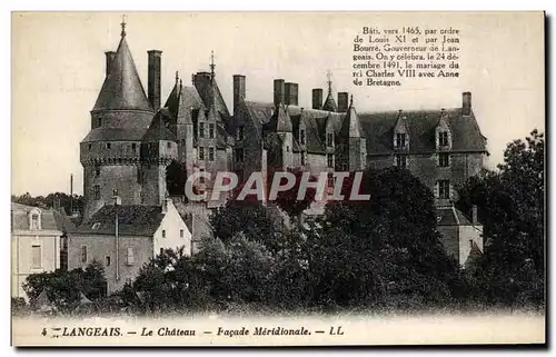 Cartes postales Langeais Le Chateau Facade Meridionale