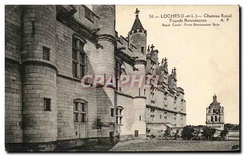 Cartes postales Loches Chateau Royal Facade Renaissance