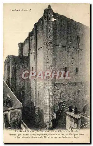 Cartes postales Loches Le Grand Donjon Le Corps Avance et Chemin de Ronde