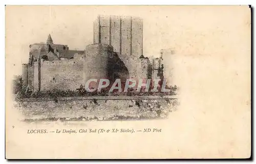 Cartes postales Loches Le Donjon cote sud