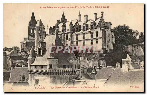 Ansichtskarte AK Loches La Porte Des Cordeliers Et Le Chateau Royal
