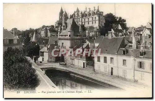 Ansichtskarte AK Loches Vue Generale Vers Le Chateau Royal