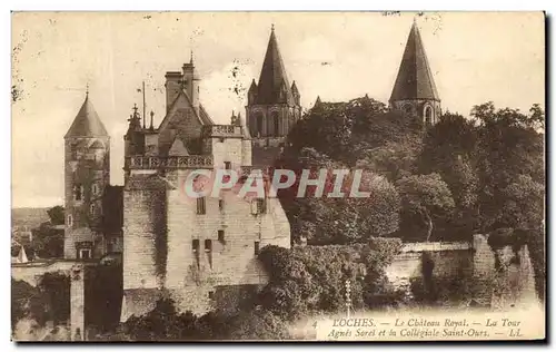 Ansichtskarte AK Loches Le Chateau Royal Agnes Sorel Et La Collegiale Saint Ours