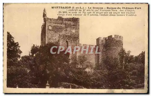 Ansichtskarte AK Montbazon Le Donjon Ruines du Chateau Fort