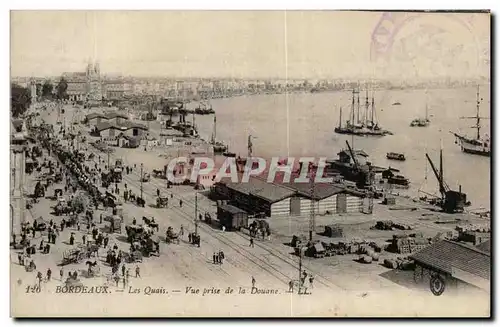 Cartes postales Bordeaux Les Quais Vue Prise de la Douane Bateaux