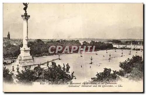 Cartes postales Bordeaux Monument des Girondine et les Quinconces Girondins Memorail and ThE Quincunx