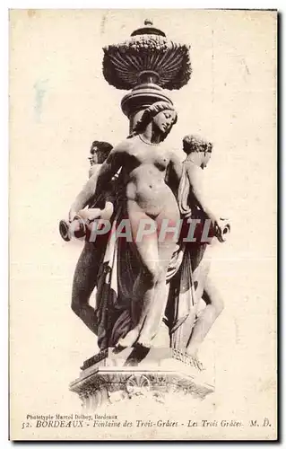 Cartes postales Bordeaux Fontaine des Trois Graces Les trois Graces