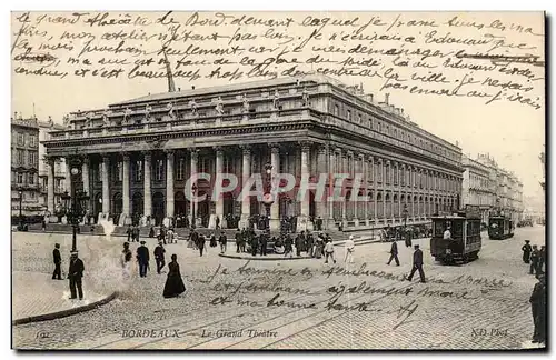 Cartes postales Bordeaux Le Grand Theatre Tramways