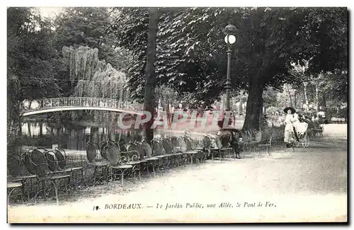 Ansichtskarte AK Bordeaux Le jardin Public une Allee le Pont de Fer