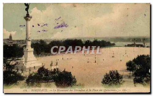 Cartes postales Bordeaux Le Monument Des Girondins Et La Place Des Quinconces