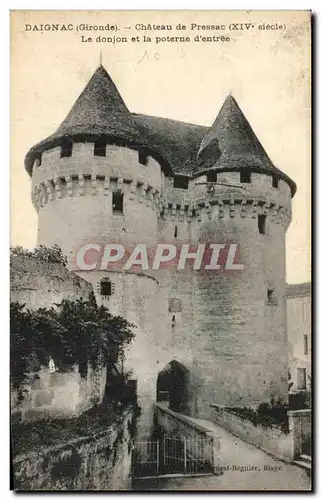 Cartes postales Daignac Chateau de Pressac le Donjon et la Poterne d'entree