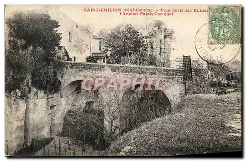 Ansichtskarte AK Saint Emilion Pres Libourne Pont Levis Des Ruines l&#39ancien palais cardinal