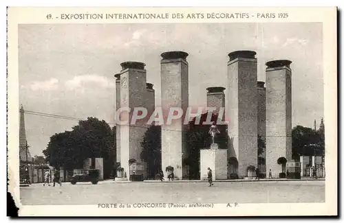 Cartes postales Exposition Internationale Dez Arts Decoratifs Paris Porte De La Concorde