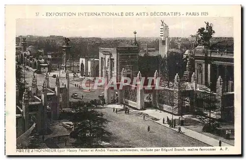 Ansichtskarte AK Exposition Internationale Dez Arts Decoratifs Paris Porte D&#39Honneur