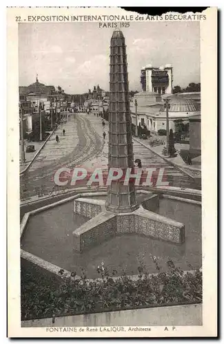 Cartes postales Paris Exposition Internationale Des Arts Decoratifs Fontaine De Rene Lalique